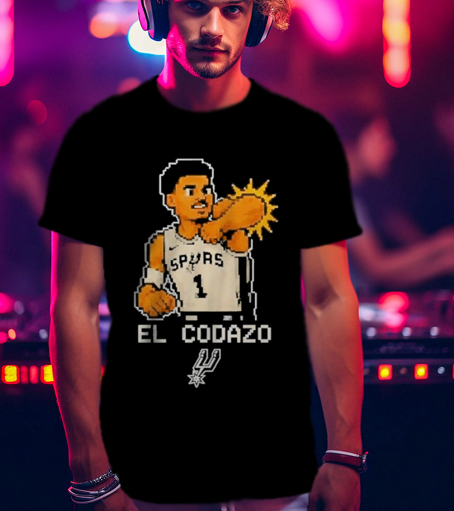 Victor Wembanyama Spurs El Codazo Pixel T-Shirt