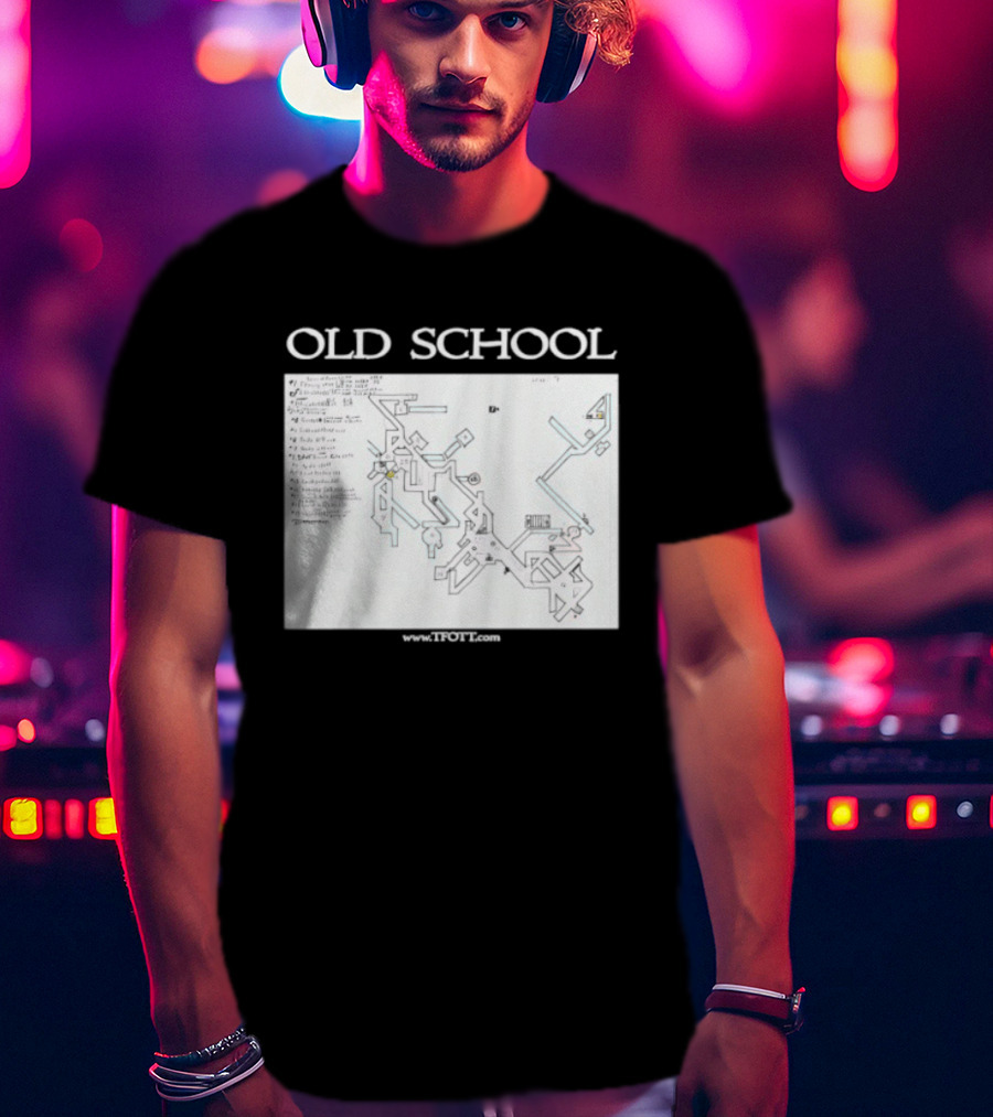 Old School Tonisborg Dungeon Map 1971 Dungeons And Dragons Retro Adventure T-Shirt