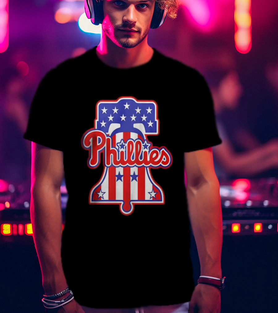 Phillies Liberty Bell Stars Stripes Patriotic 250th Anniversary T-Shirt