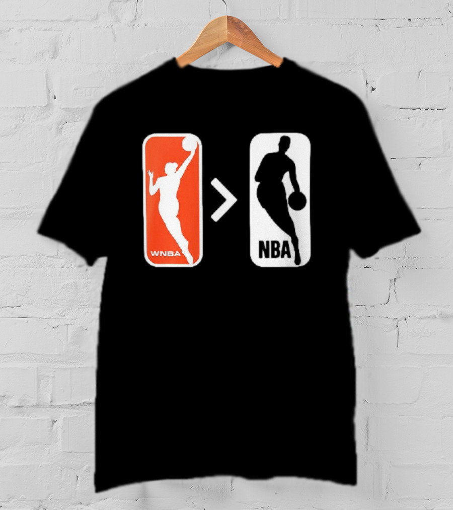 WNBA Logo Greater Than NBA Logo Comparison T-Shirt
