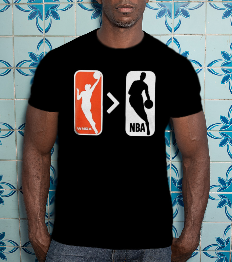 WNBA Logo Greater Than NBA Logo Comparison T-Shirt