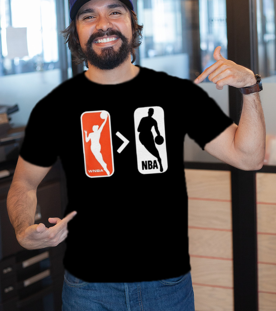 WNBA Logo Greater Than NBA Logo Comparison T-Shirt