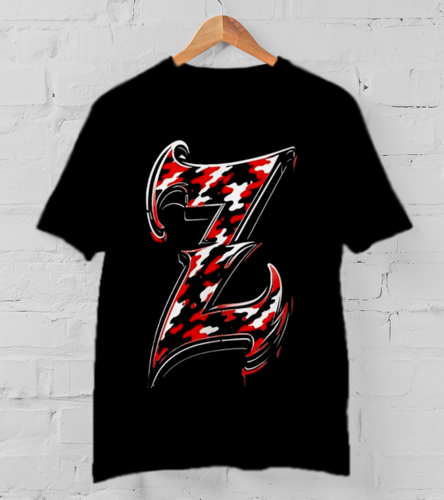 Zilla Fatu Z Letter Red Camouflage T-Shirt