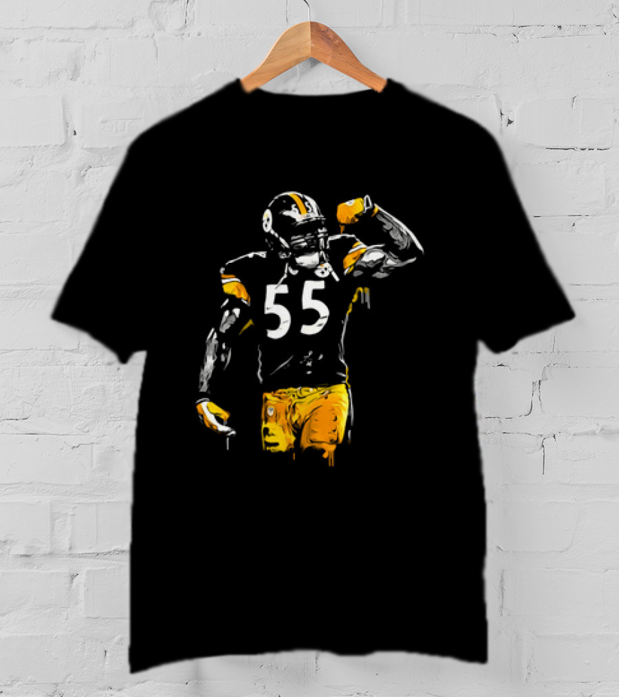 Pittsburgh Steelers Number 55 Football Player Drip T-Shirt