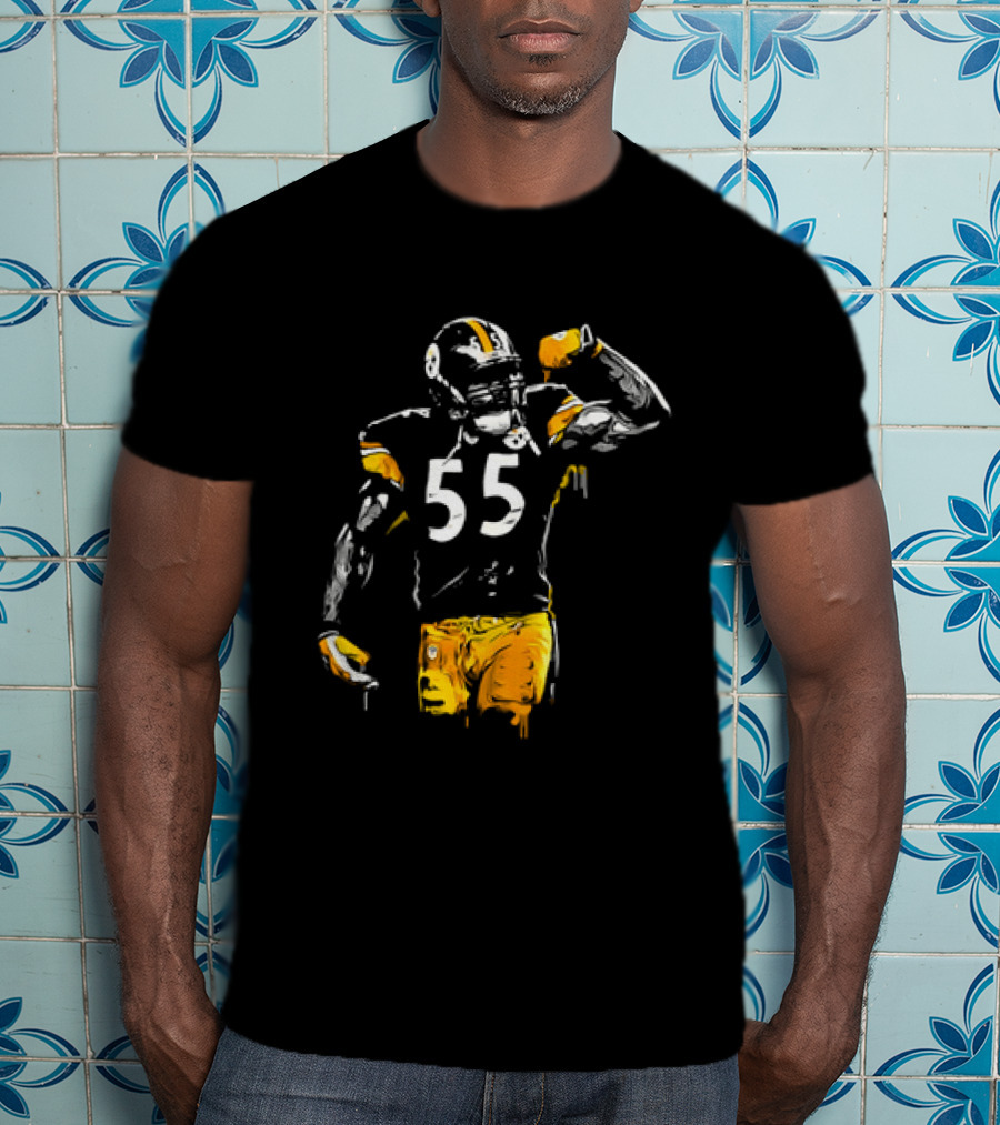 Pittsburgh Steelers Number 55 Football Player Drip T-Shirt