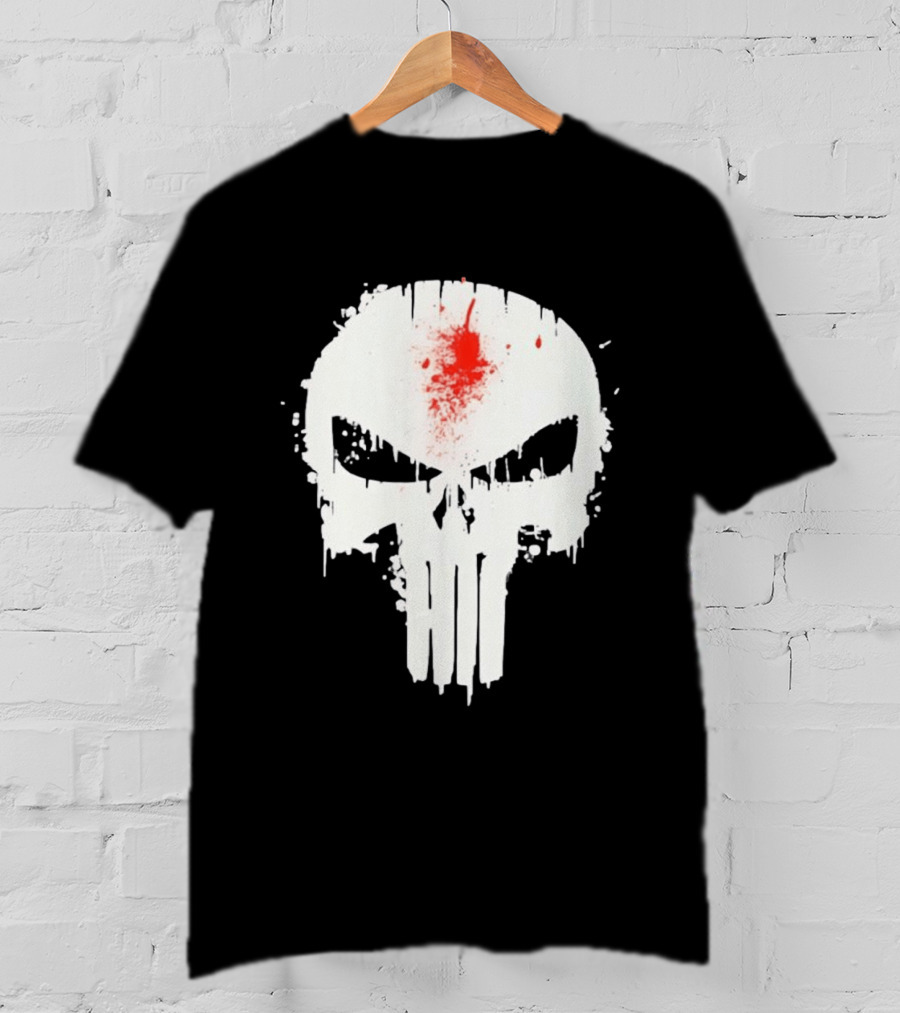 Punisher Skull Bleeding Head Shot T-Shirt
