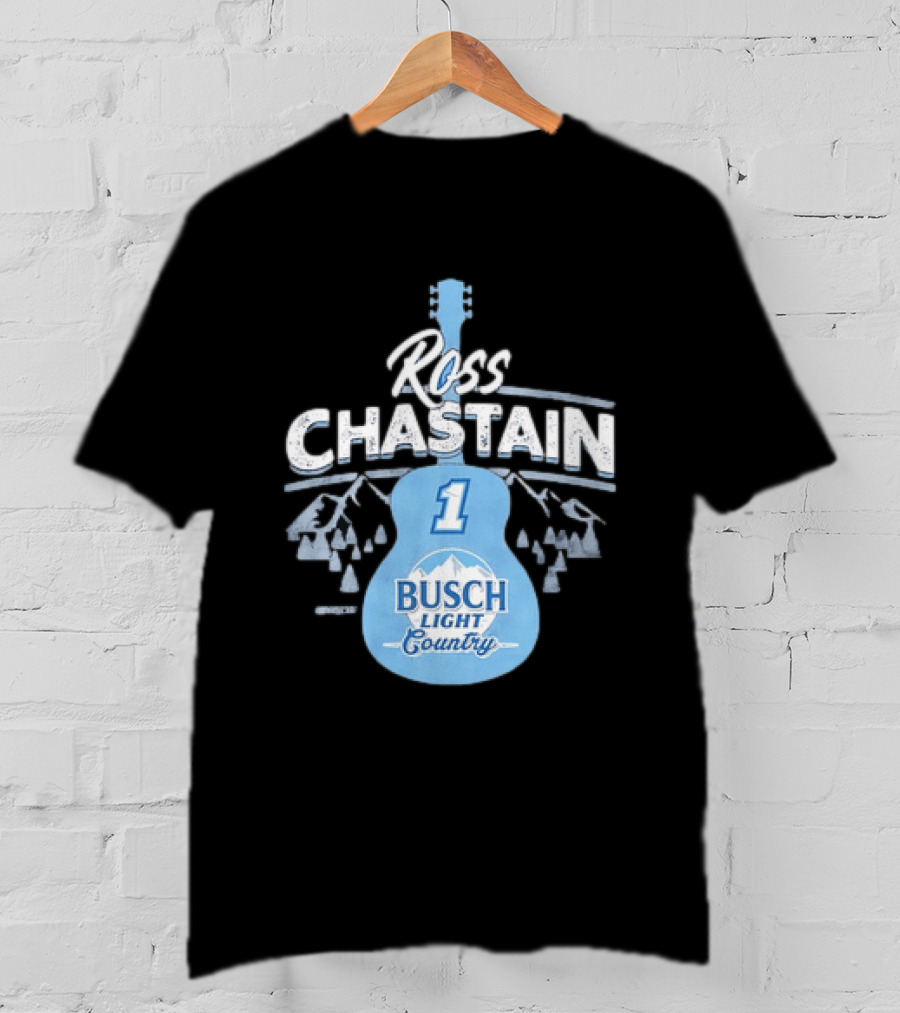 Ross Chastain No 1 Busch Light Country Guitar T-Shirt