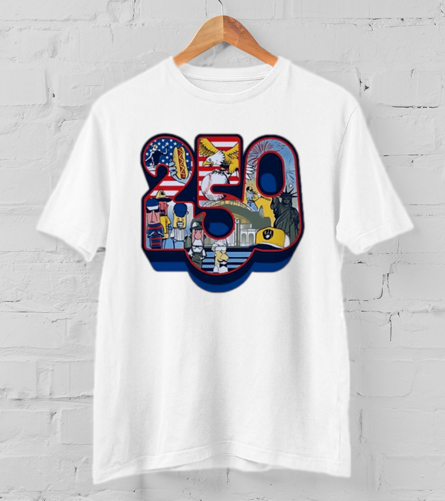 250th Anniversary Of America 2026 Patriotic Eagle Liberty Fireworks Baseball Celebration T-Shirt