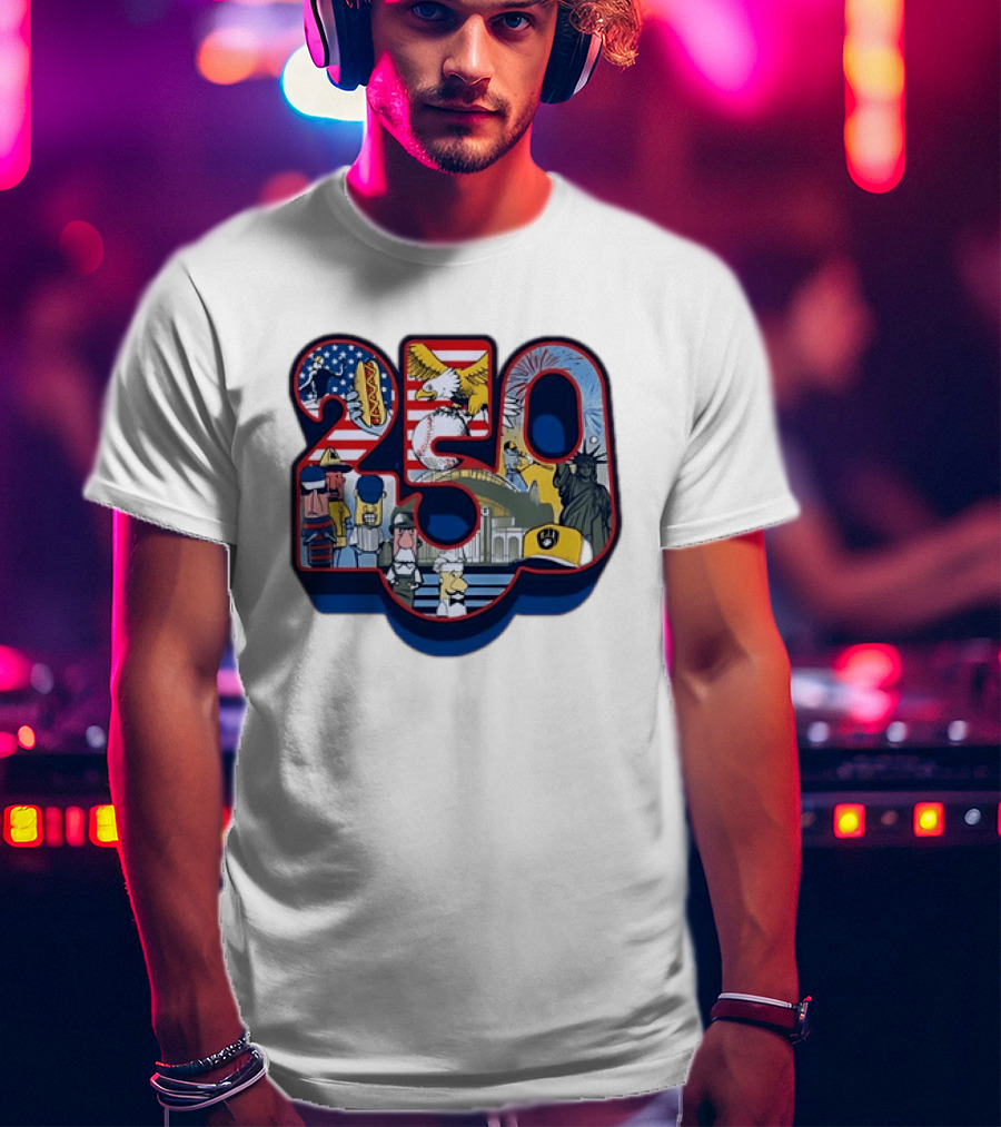 250th Anniversary Of America 2026 Patriotic Eagle Liberty Fireworks Baseball Celebration T-Shirt