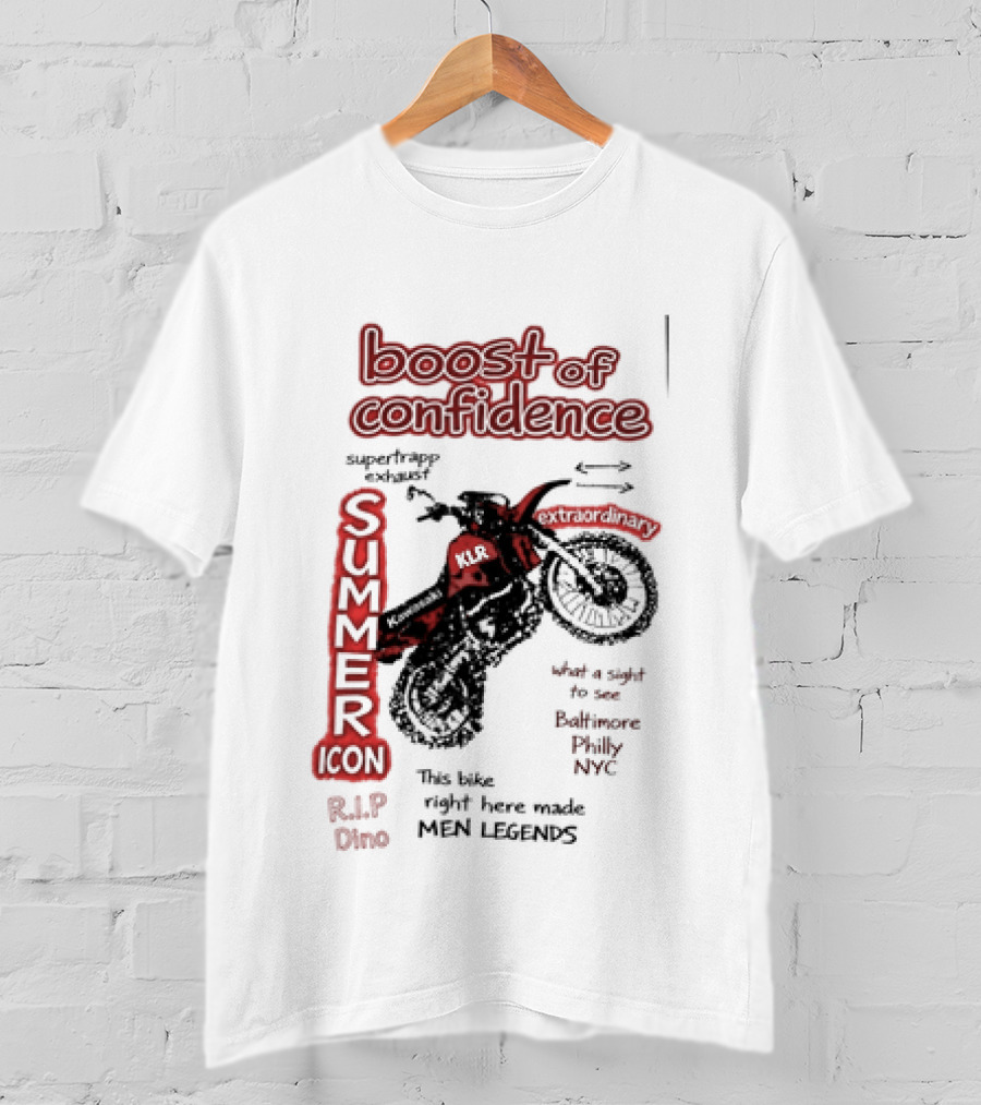 Boost Of Confidence Kawasaki KLR Summer Icon RIP Dino Men Legends T-Shirt