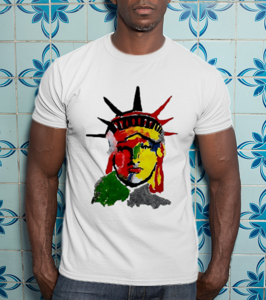 Liberty Pop Statue Of Liberty Paint Splatter T-Shirt