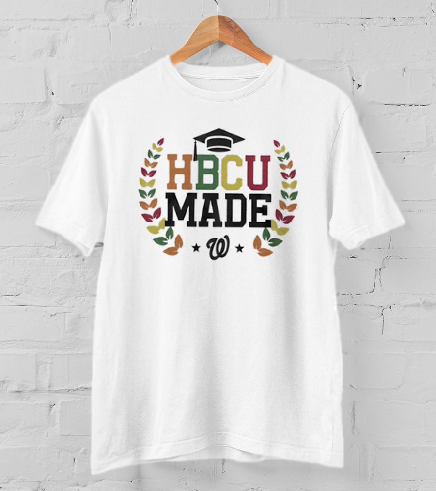 Nationals HBCU Made Night 2026 W Logo Graduation Cap Laurel T-Shirt