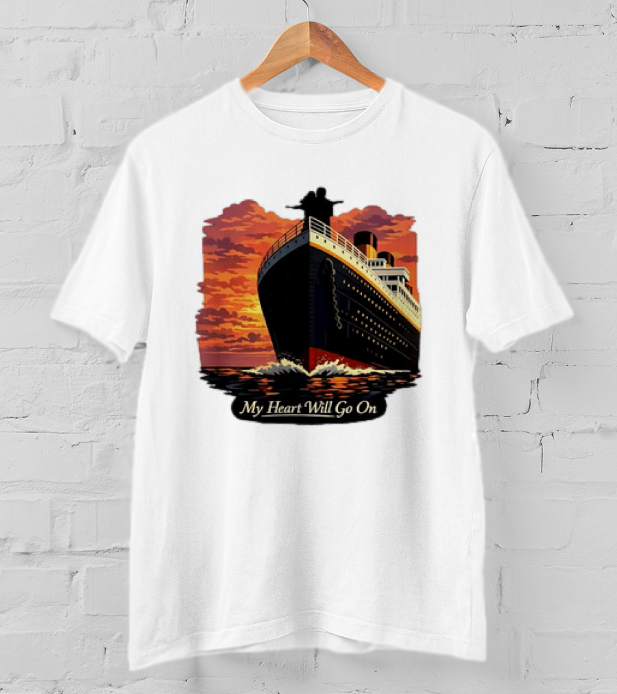 Titanic Sunset Scene My Heart Will Go On Jack And Rose T-Shirt