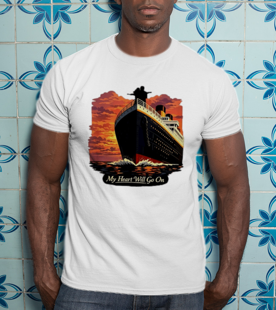 Titanic Sunset Scene My Heart Will Go On Jack And Rose T-Shirt