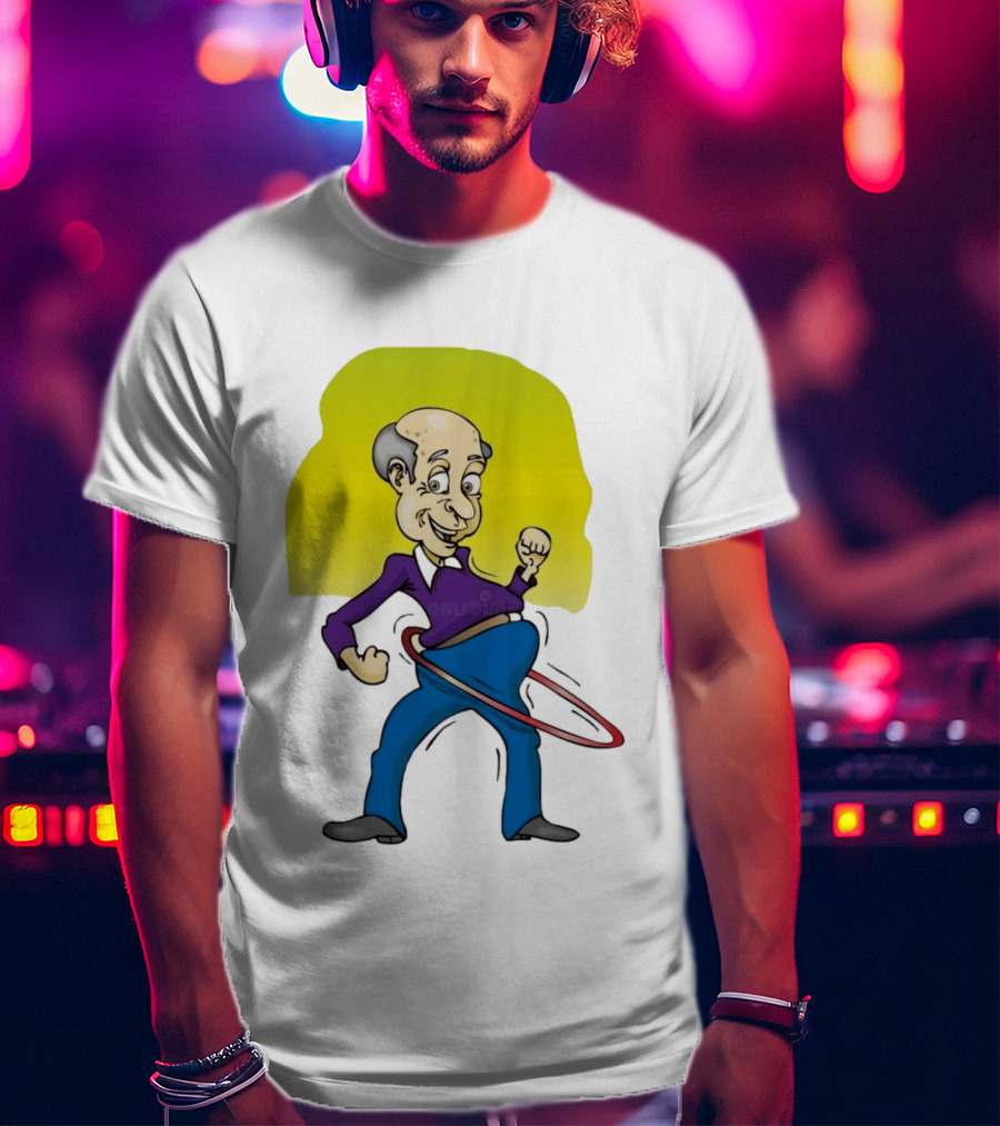 Elderly Man Hula Hooping Joyfully With Fist Pump T-Shirt