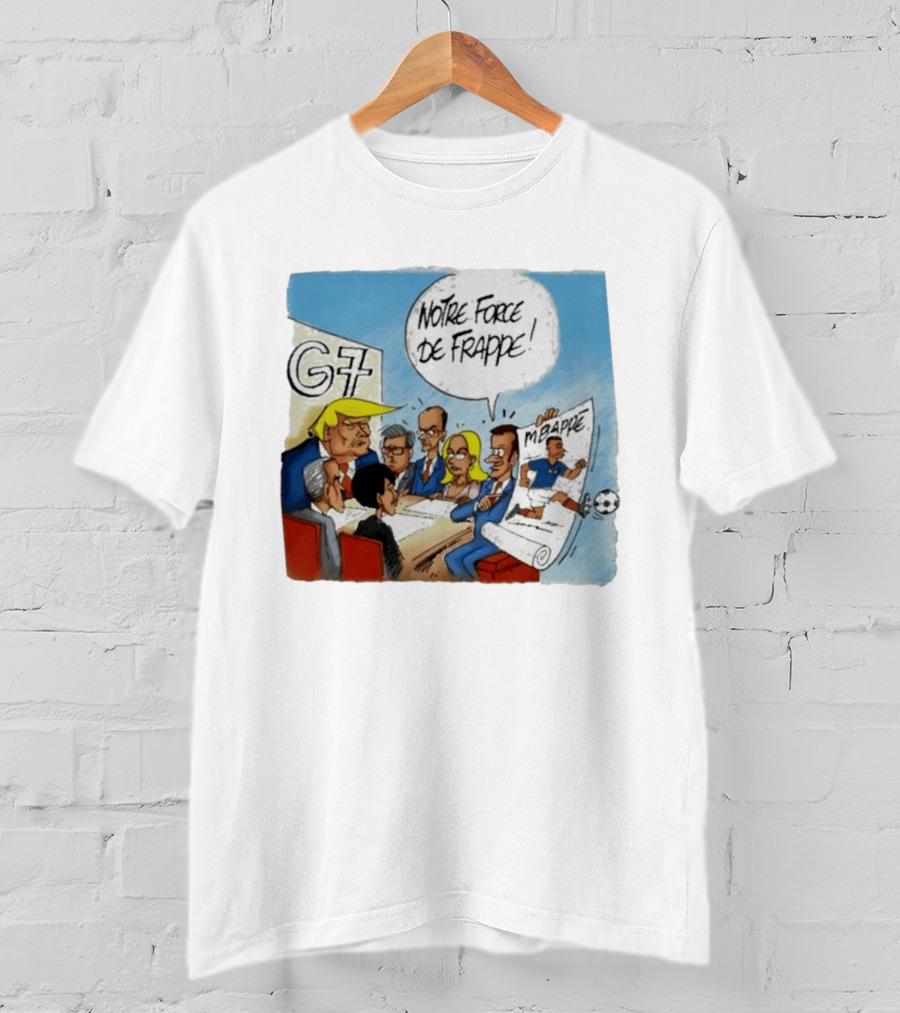 G7 Notre Force De Frappe Mbappe Cartoon Conference Scene T-Shirt