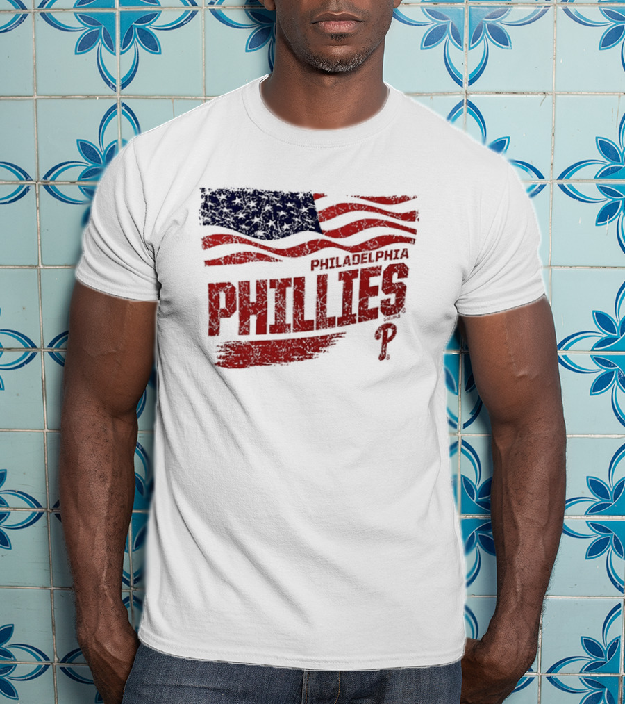 Philadelphia Phillies Waving American Flag 2026 MLB All Star Game T-Shirt