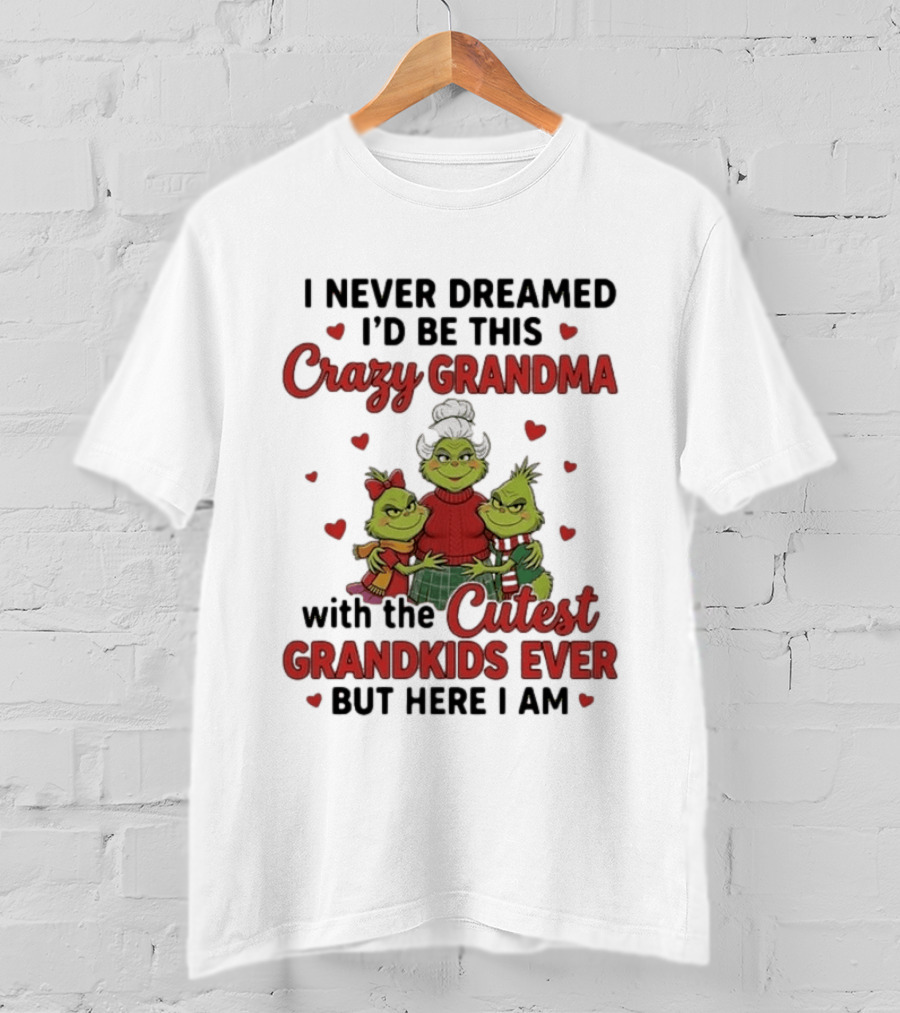 I Never Dreamed I'd Be This Crazy Grandma With The Cutest Grandkids Ever But Here I Am T-Shirt