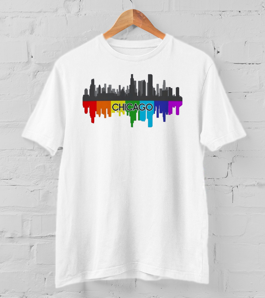 Chicago Skyline Rainbow Pride City T-Shirt