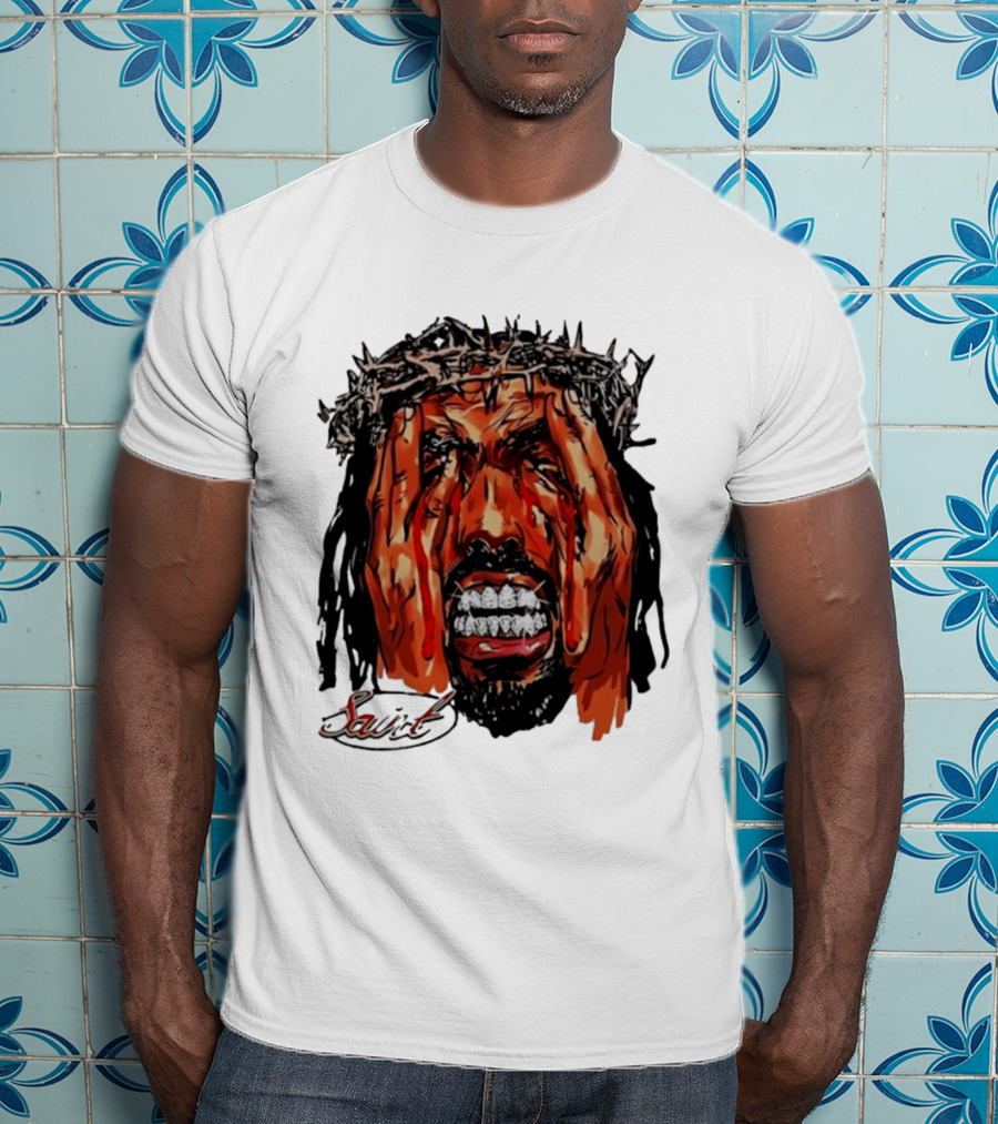 Saint Jesus Crown Of Thorns Diamond Grillz T-Shirt