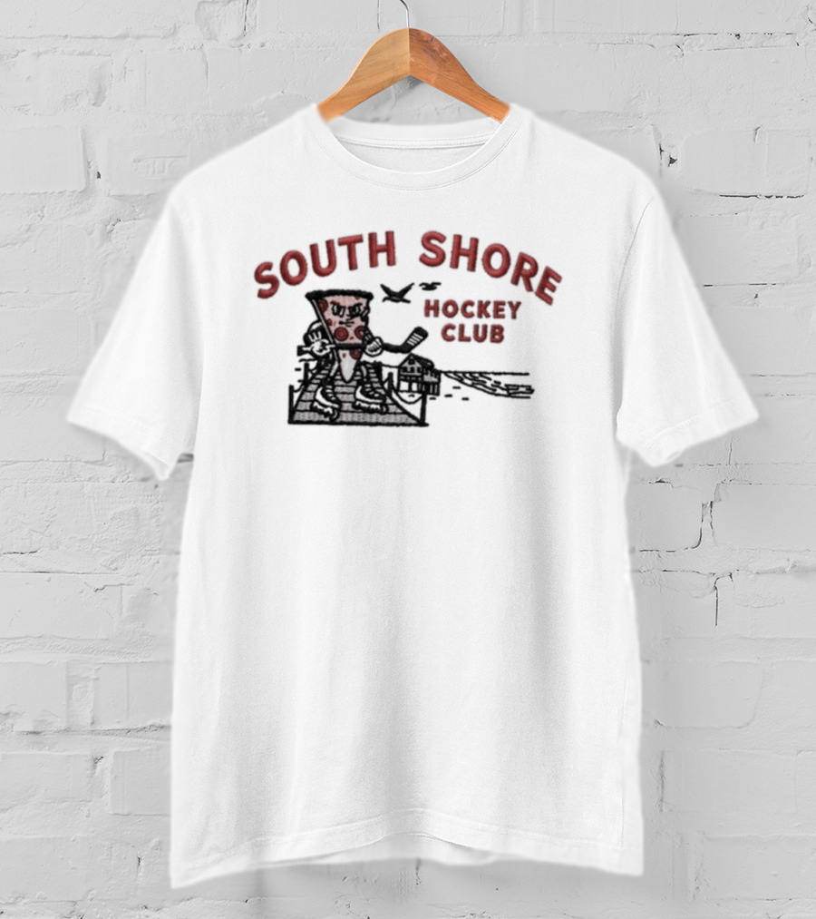 South Shore Hockey Club Pizza Themed Hockey Player T-Shirt