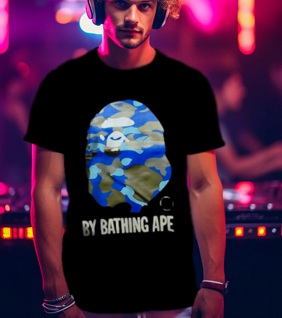By Bathing APE Camouflage Blue Green T-Shirt