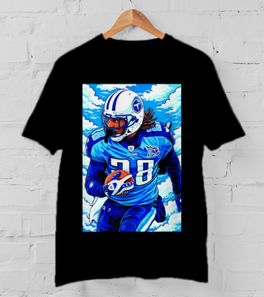 Chris Johnson 28 Tennessee Titans Running Back Football T-Shirt