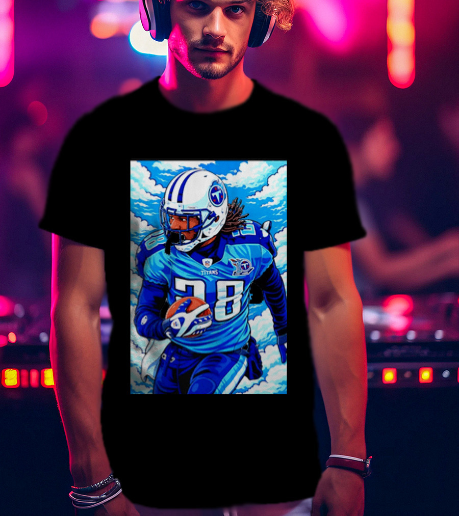 Chris Johnson 28 Tennessee Titans Running Back Football T-Shirt