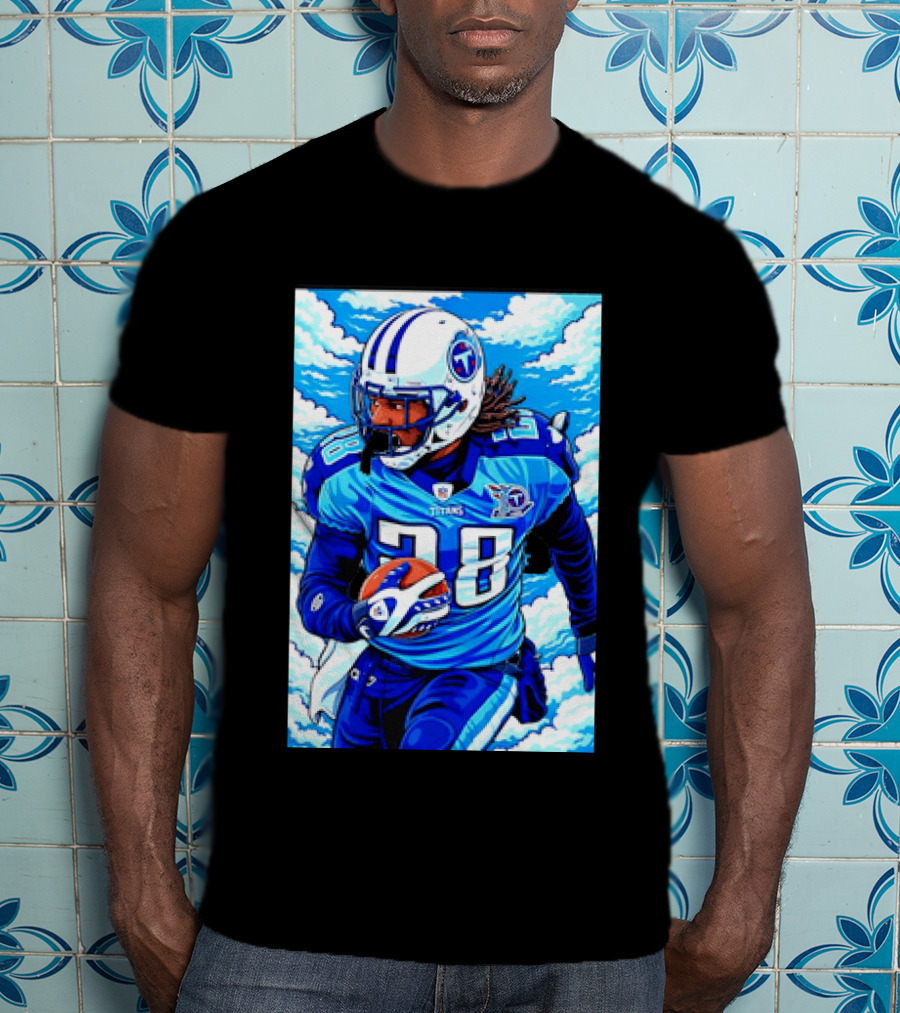 Chris Johnson 28 Tennessee Titans Running Back Football T-Shirt