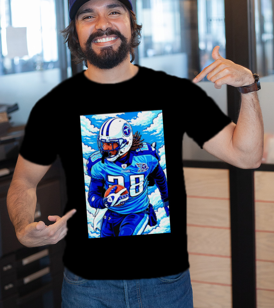 Chris Johnson 28 Tennessee Titans Running Back Football T-Shirt