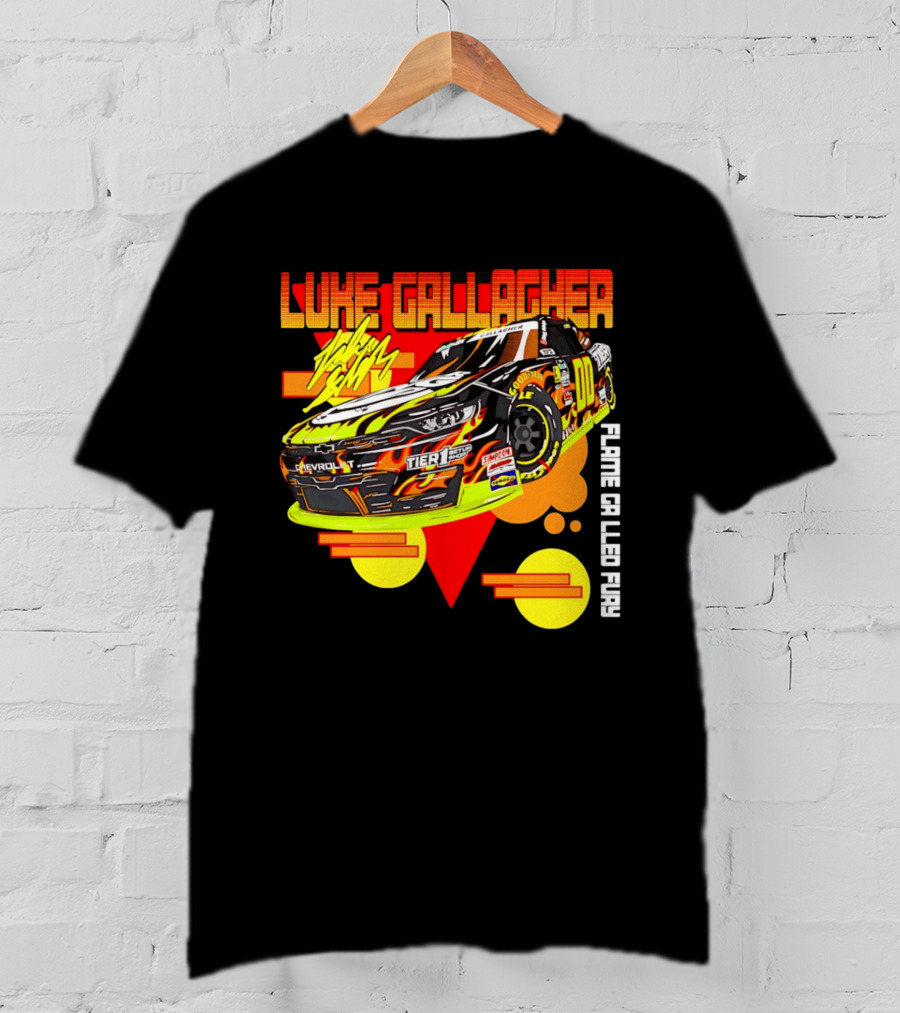 Luke Gallagher Flame Grilled Fury Tier 1 Racing 00 Car T-Shirt