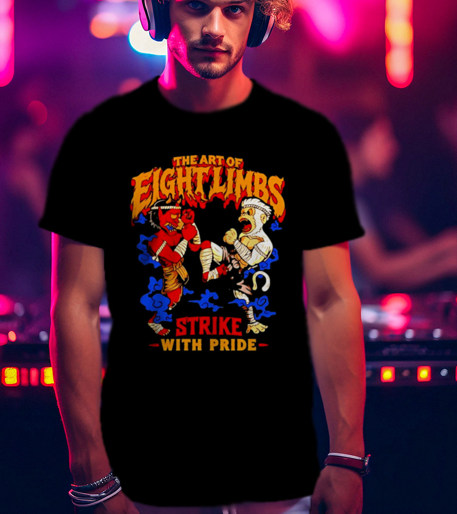 The Art Of Eight Limbs Strike With Pride Muay Thai Oni Hanuman T-Shirt