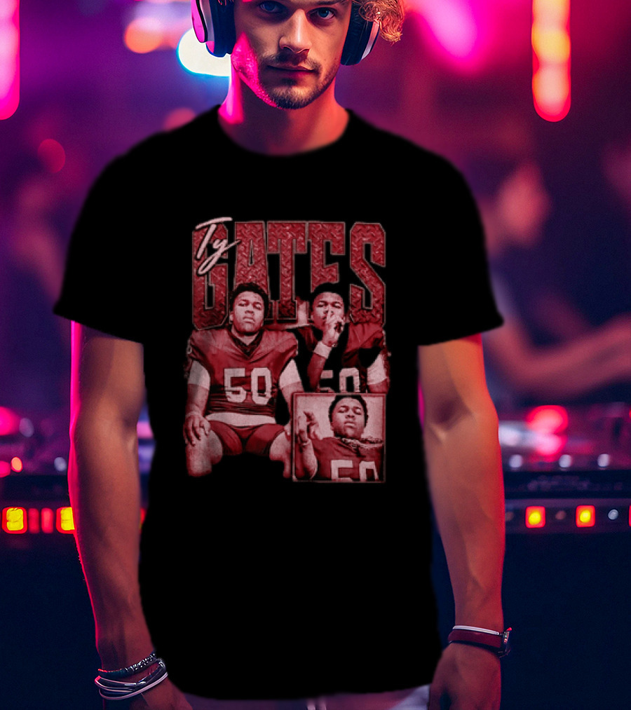 Ty Gates Football Player Sports Athlete Number 50 T-Shirt