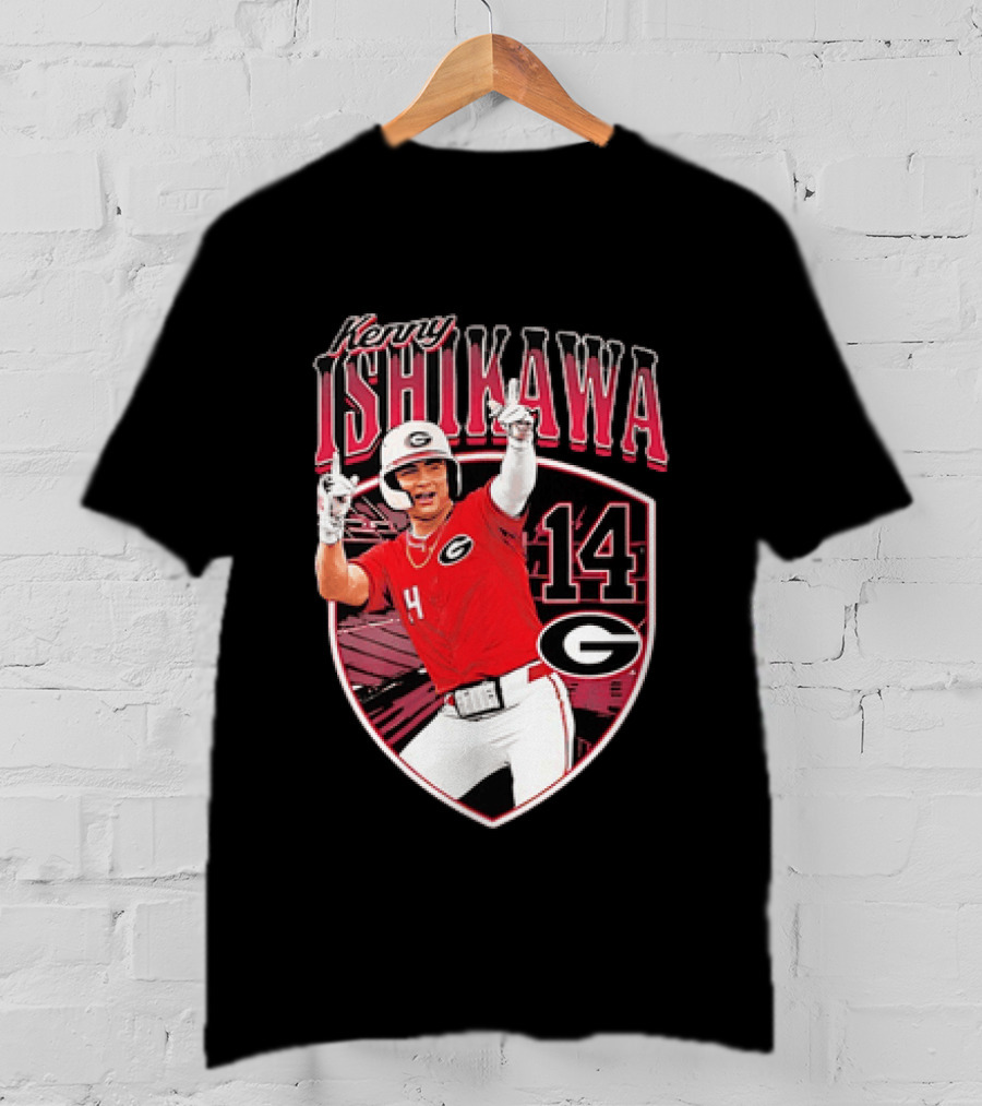 Kenny Ishikawa Georgia Bulldogs 14 Action Pose T-Shirt