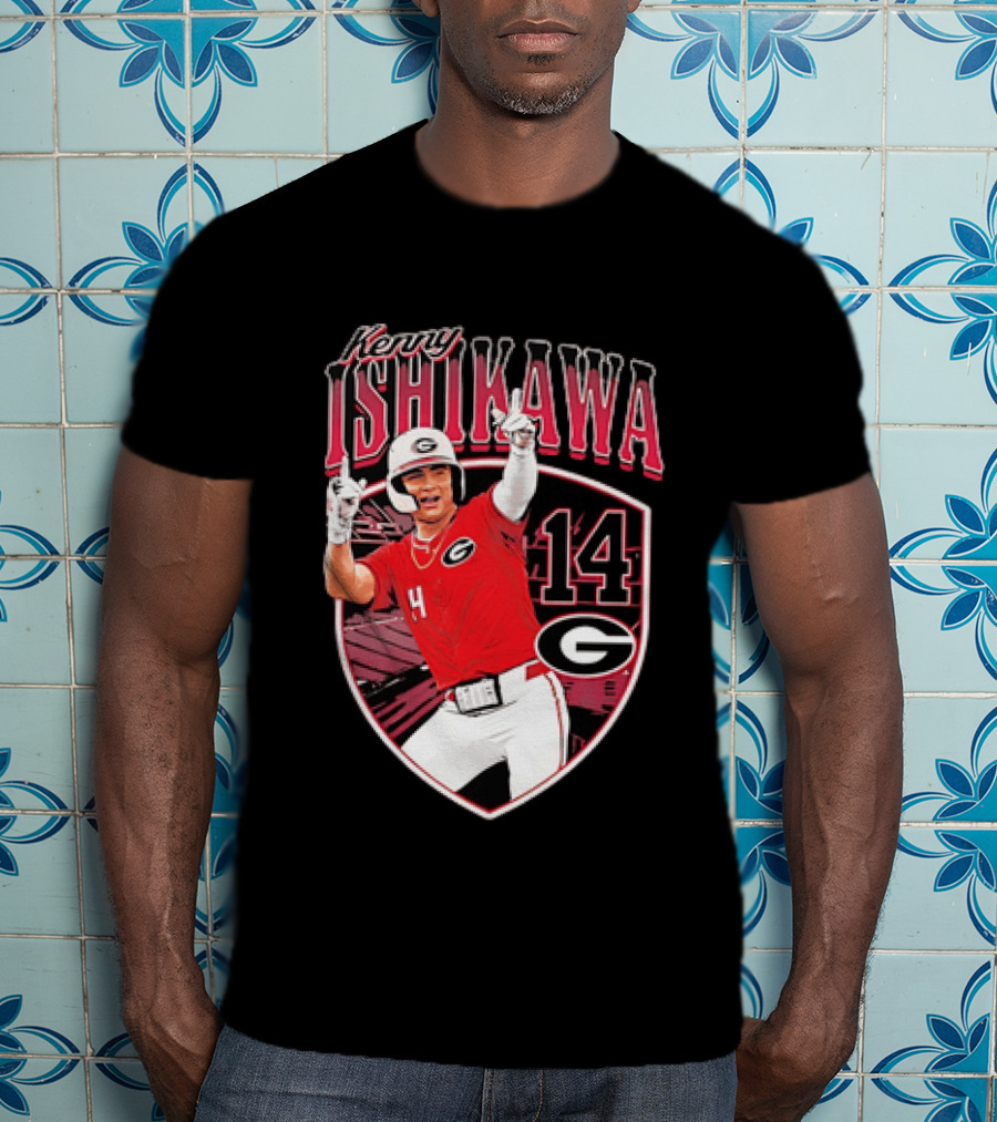 Kenny Ishikawa Georgia Bulldogs 14 Action Pose T-Shirt
