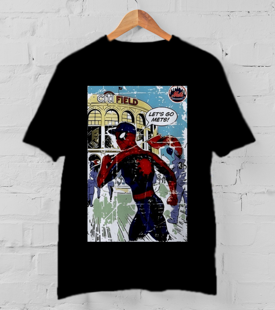 Citi Field New York Mets Spider Man Let's Go Mets 2026 T-Shirt