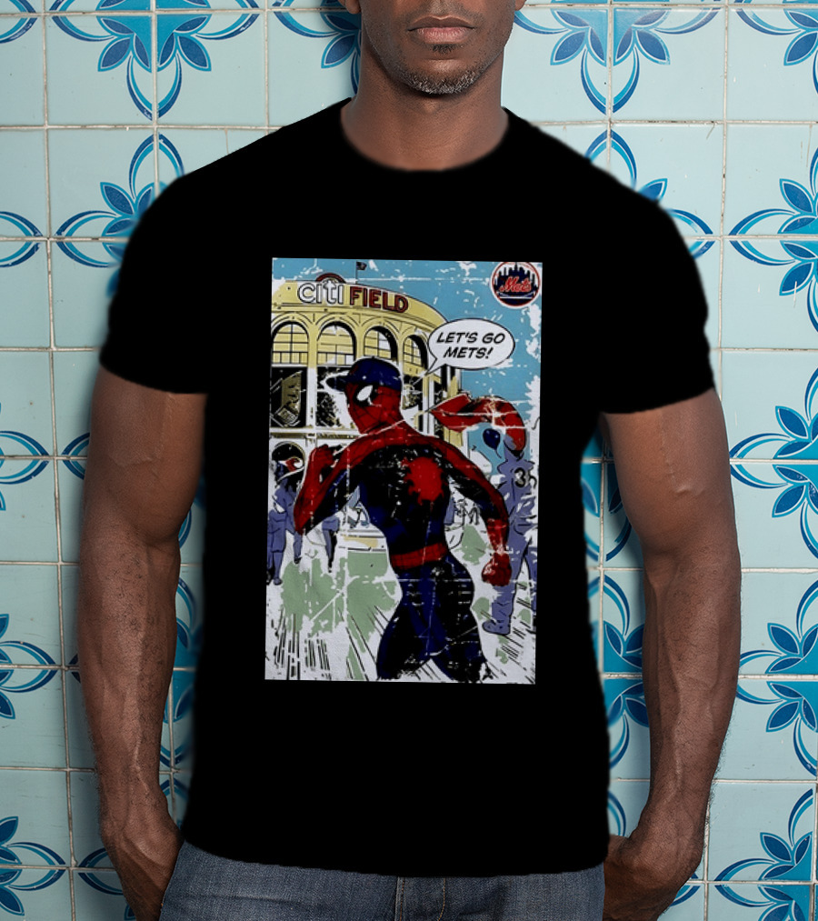 Citi Field New York Mets Spider Man Let's Go Mets 2026 T-Shirt