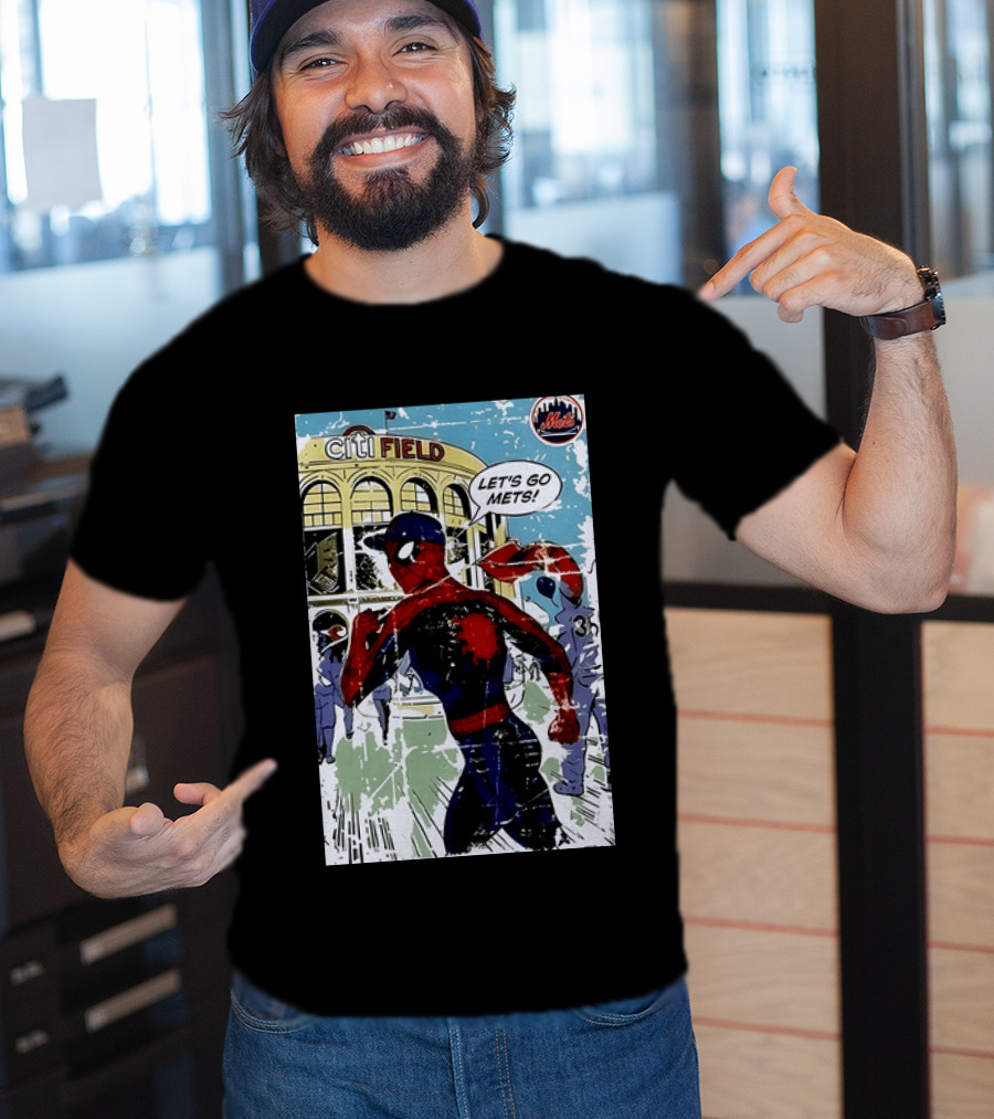 Citi Field New York Mets Spider Man Let's Go Mets 2026 T-Shirt