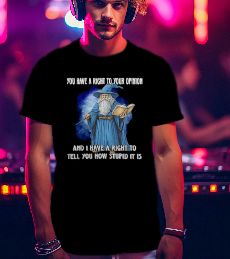 Wizard You Have A Right To Your Opinion And I Have A Right To Tell You How Stupid It Is T-Shirt