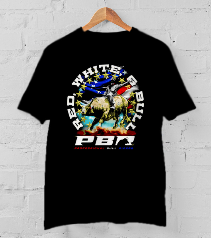 PBR Professional Bull Riders Red White And Bull Stars And Stripes T-Shirt