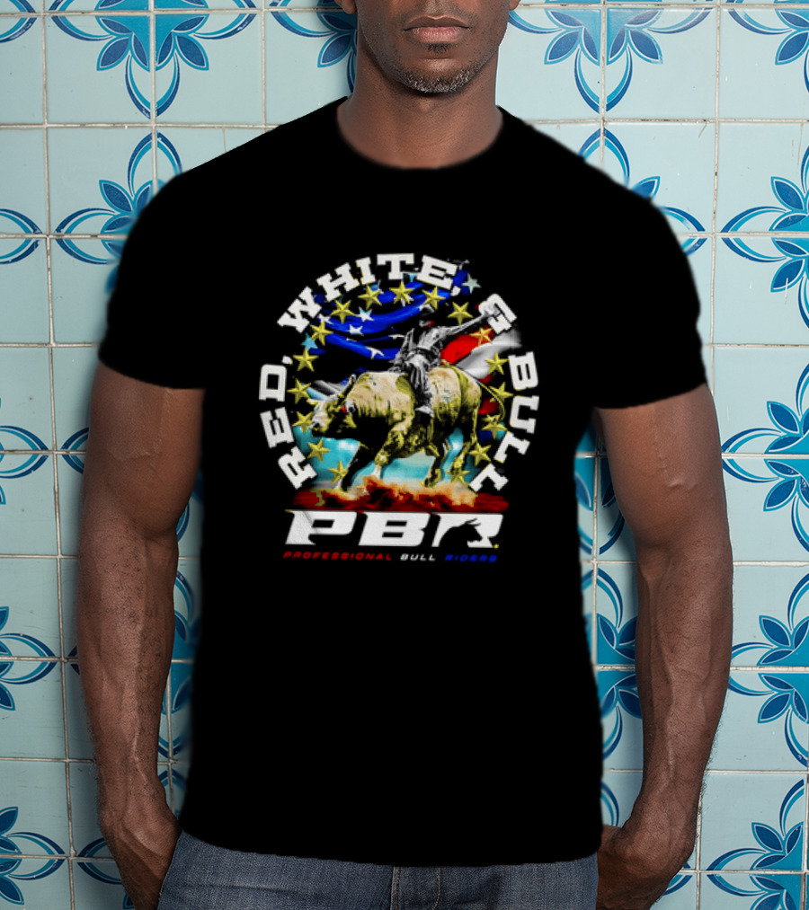 PBR Professional Bull Riders Red White And Bull Stars And Stripes T-Shirt