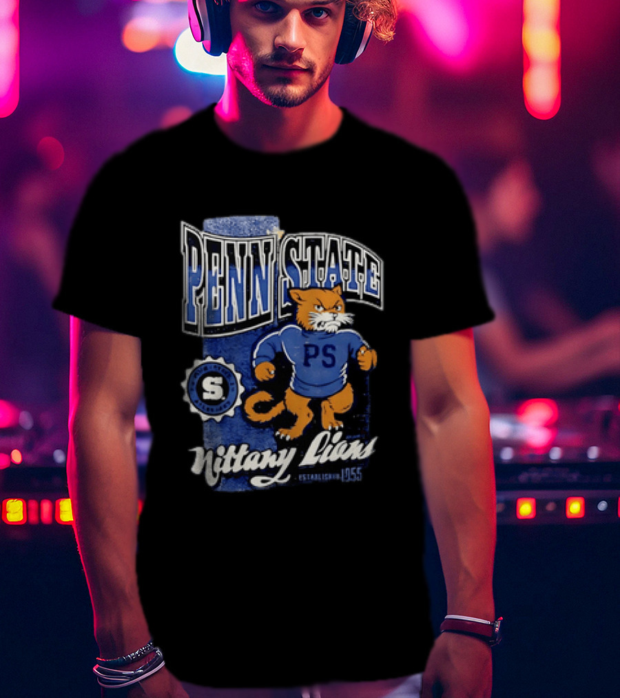 Penn State Nittany Lions PS Mascot Retro 1955 Established T-Shirt