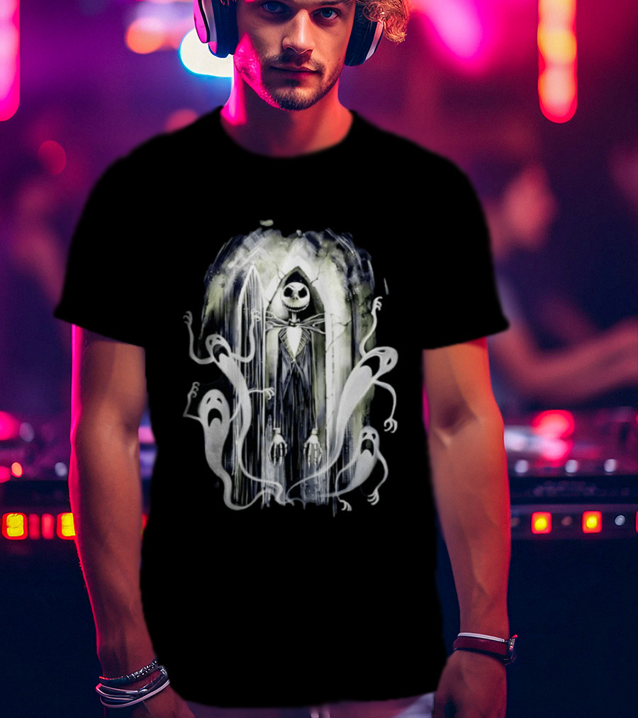 Jack Skellington The Nightmare Before Christmas Ghosts Arched Doorway T-Shirt