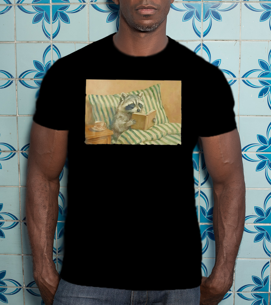 Probably Reading Trash Raccoon Bookworm Cozy T-Shirt