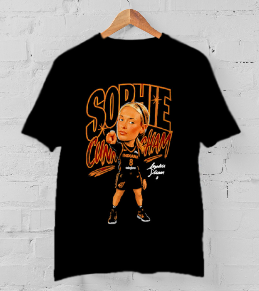 Sophie Cunningham Indiana Fever Point 90s Caricature Basketball Player T-Shirt