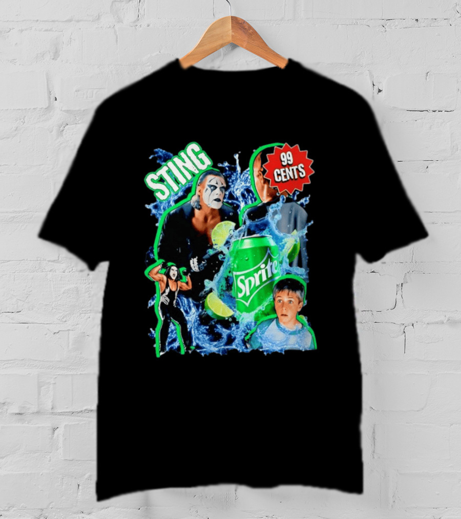 Sting WCW Sprite 99 Cents Lime Water Splash Wrestling T-Shirt