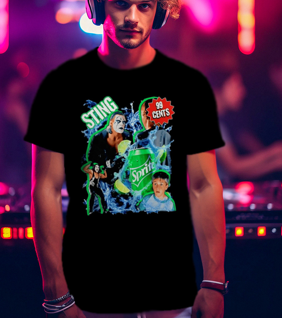 Sting WCW Sprite 99 Cents Lime Water Splash Wrestling T-Shirt