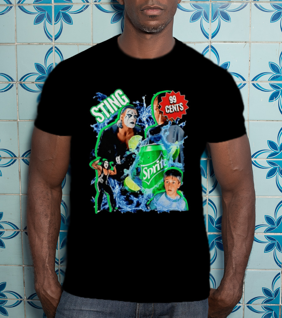 Sting WCW Sprite 99 Cents Lime Water Splash Wrestling T-Shirt