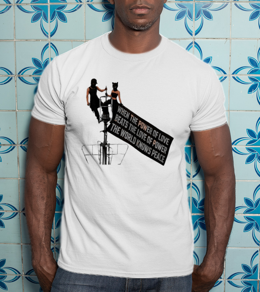 Angela Nikolau Ivan Beerkus Empire State Building Power Of Love Overpowering Love Of Power T-Shirt
