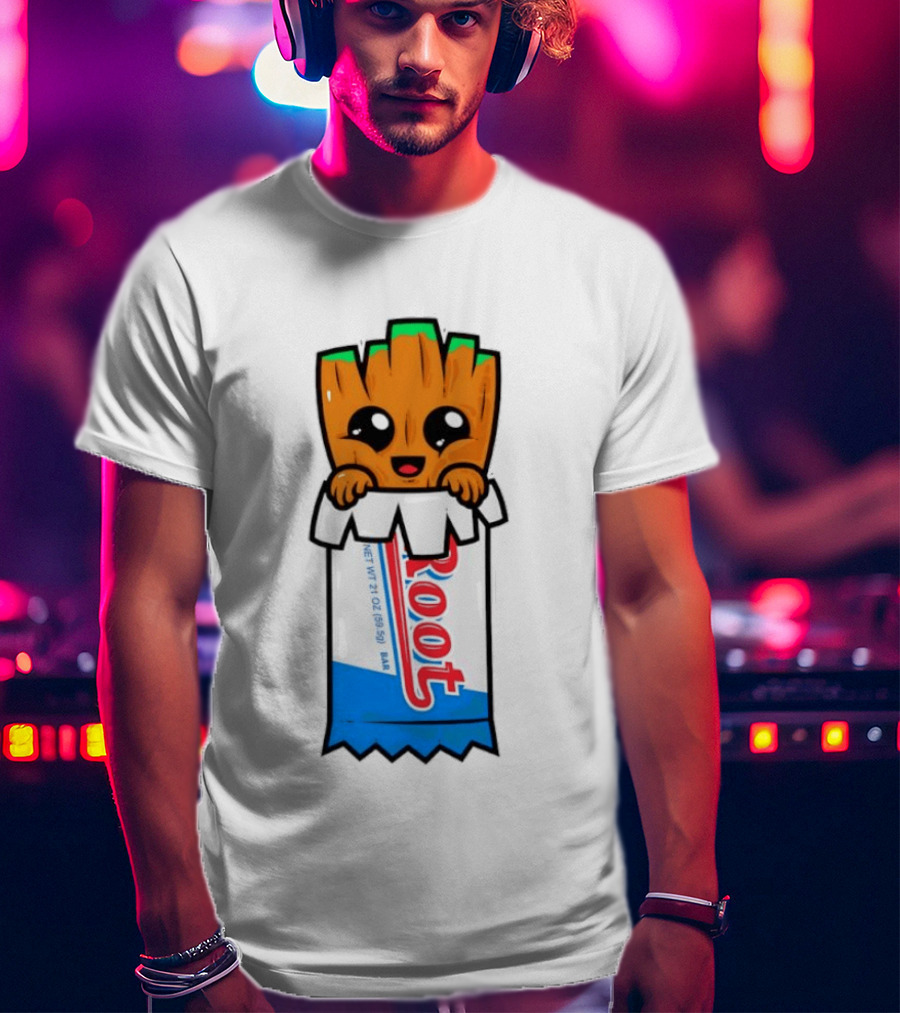 Baby Groot Guardians Of The Galaxy Root Candy Cartoon T-Shirt
